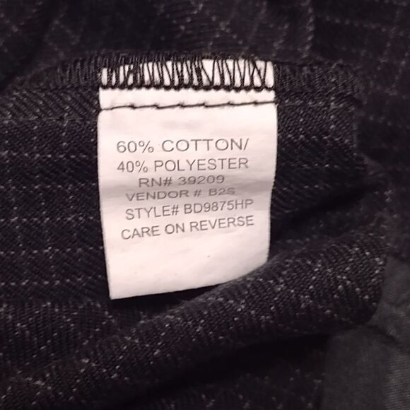 Burnside Shorts Black Micro Plaid Y2K Style Crown Patch Flat Front Sz 38 - Picture 8 of 8